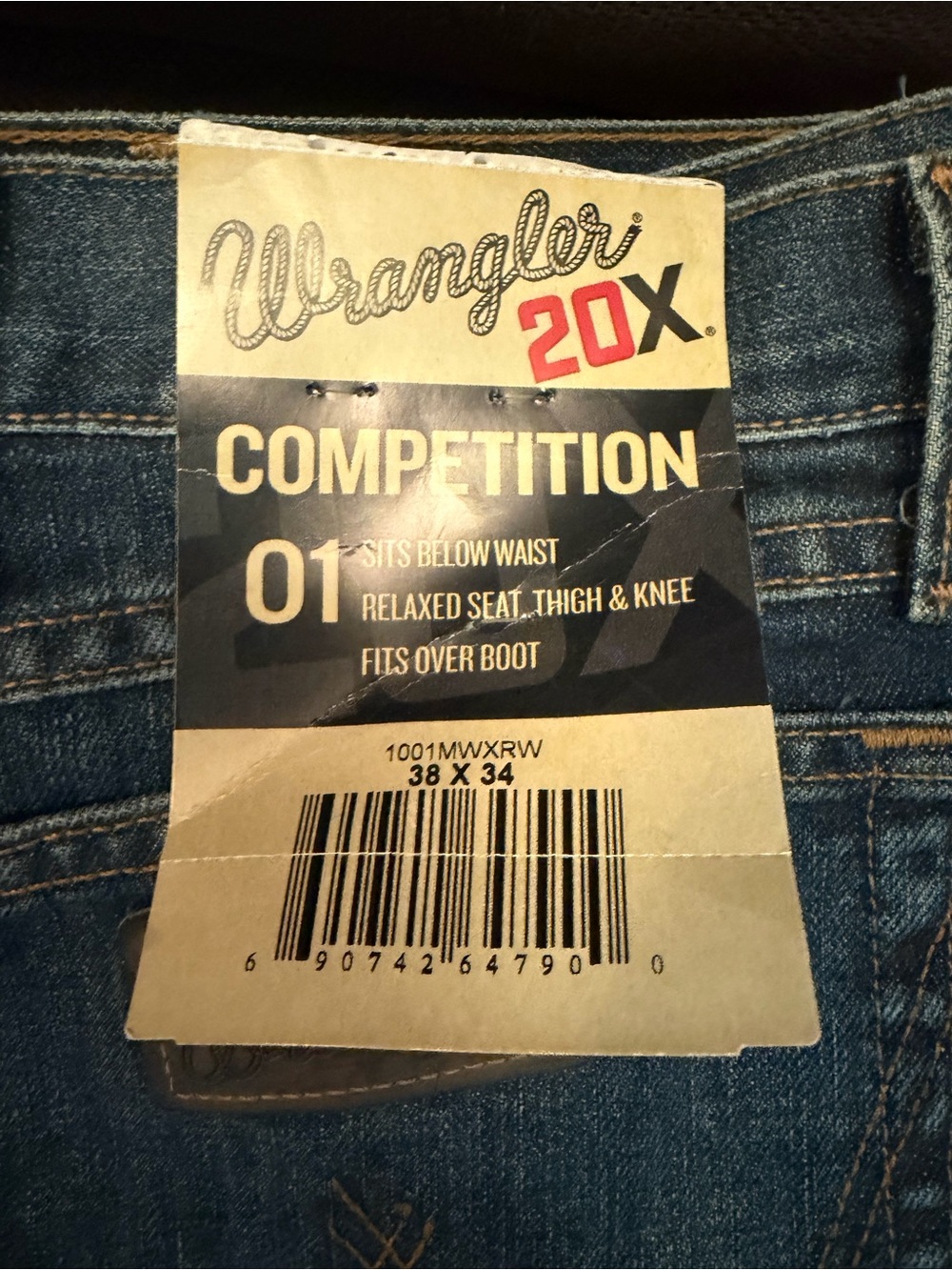 🆕💜 Wrangler 20X Competition 01 Straight Fit Jeans Men’s 38x34 NWT Western Rodeo - Picture 11 of 13